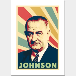 Lyndon B Johnson Vintage Colors Posters and Art